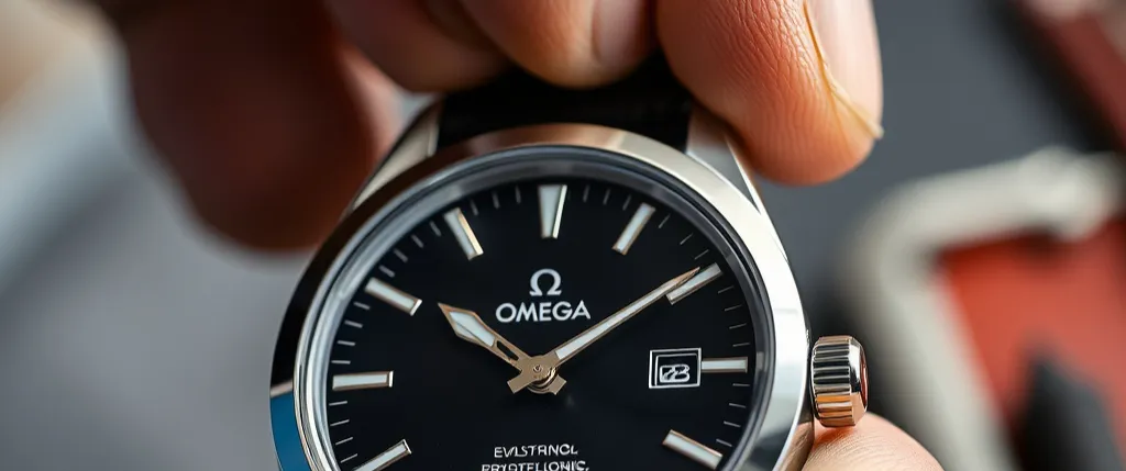 Omega watch being serviced