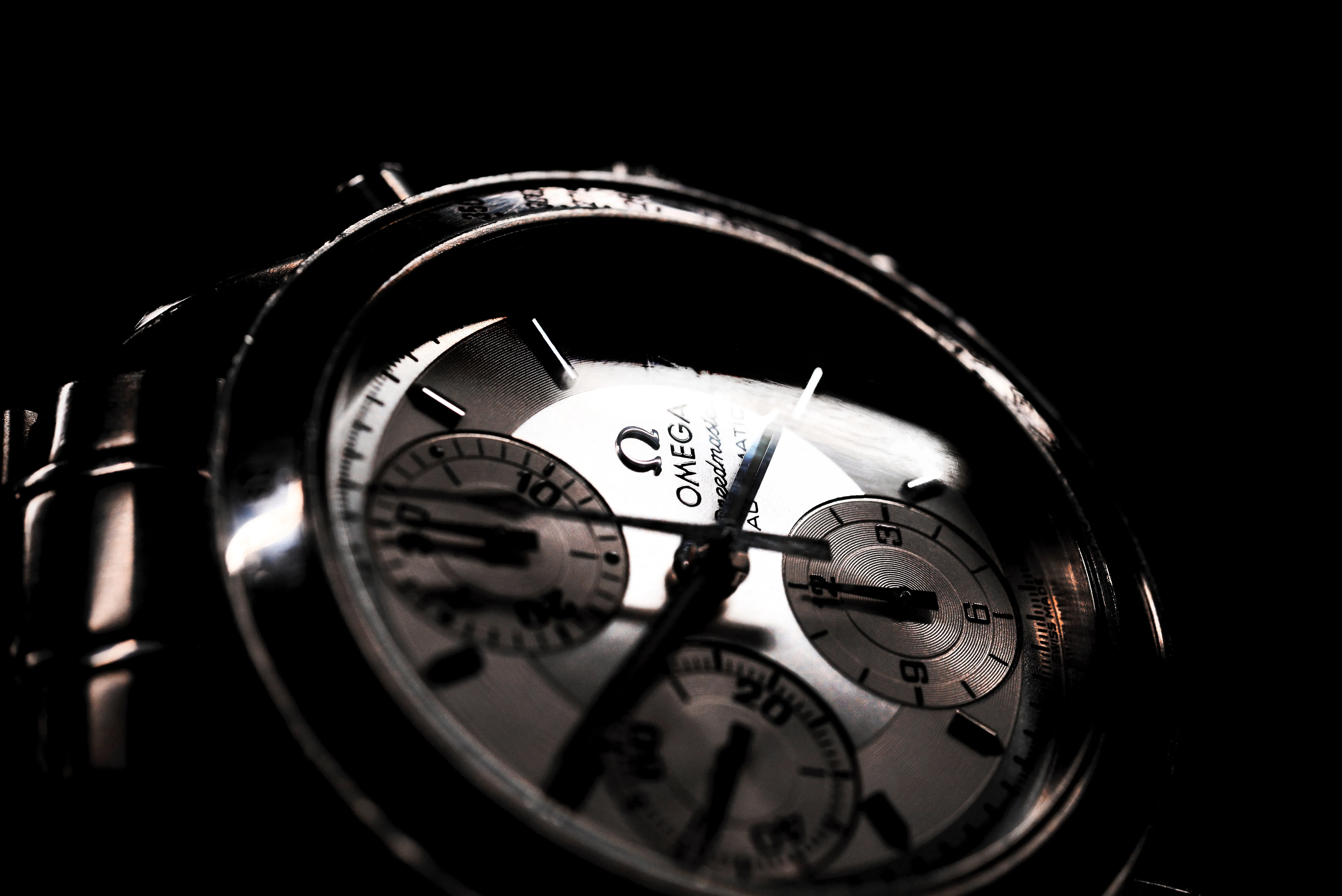 Omega watch in shadow