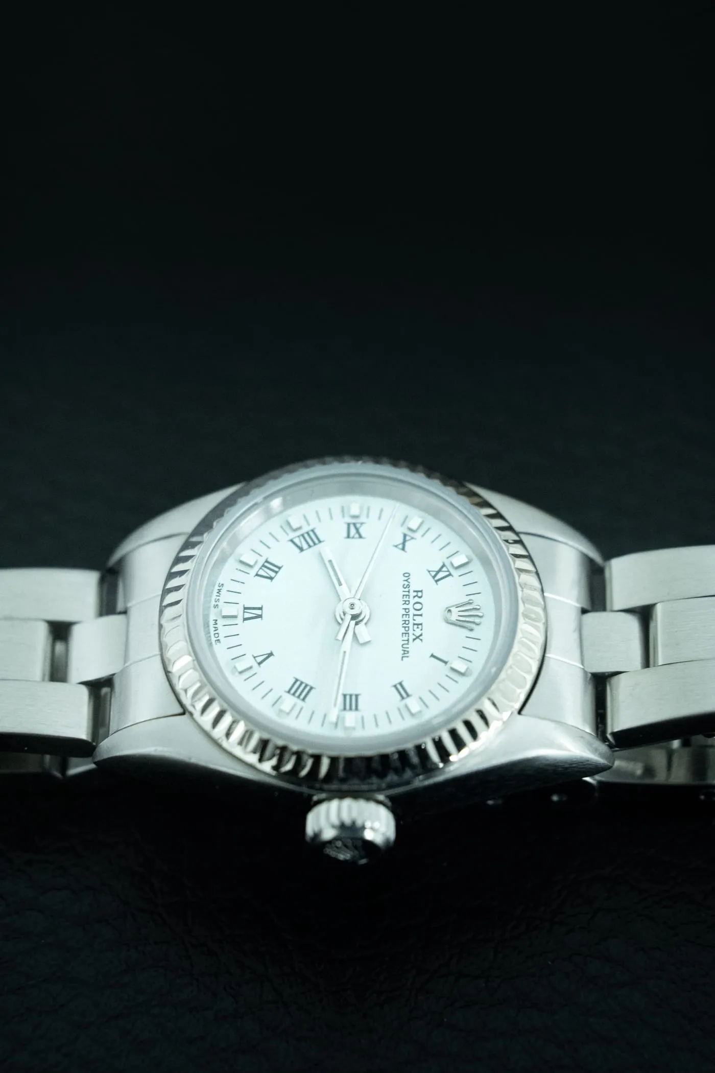 Rolex Oyster Perpetual with fluted bezel at SwissMade