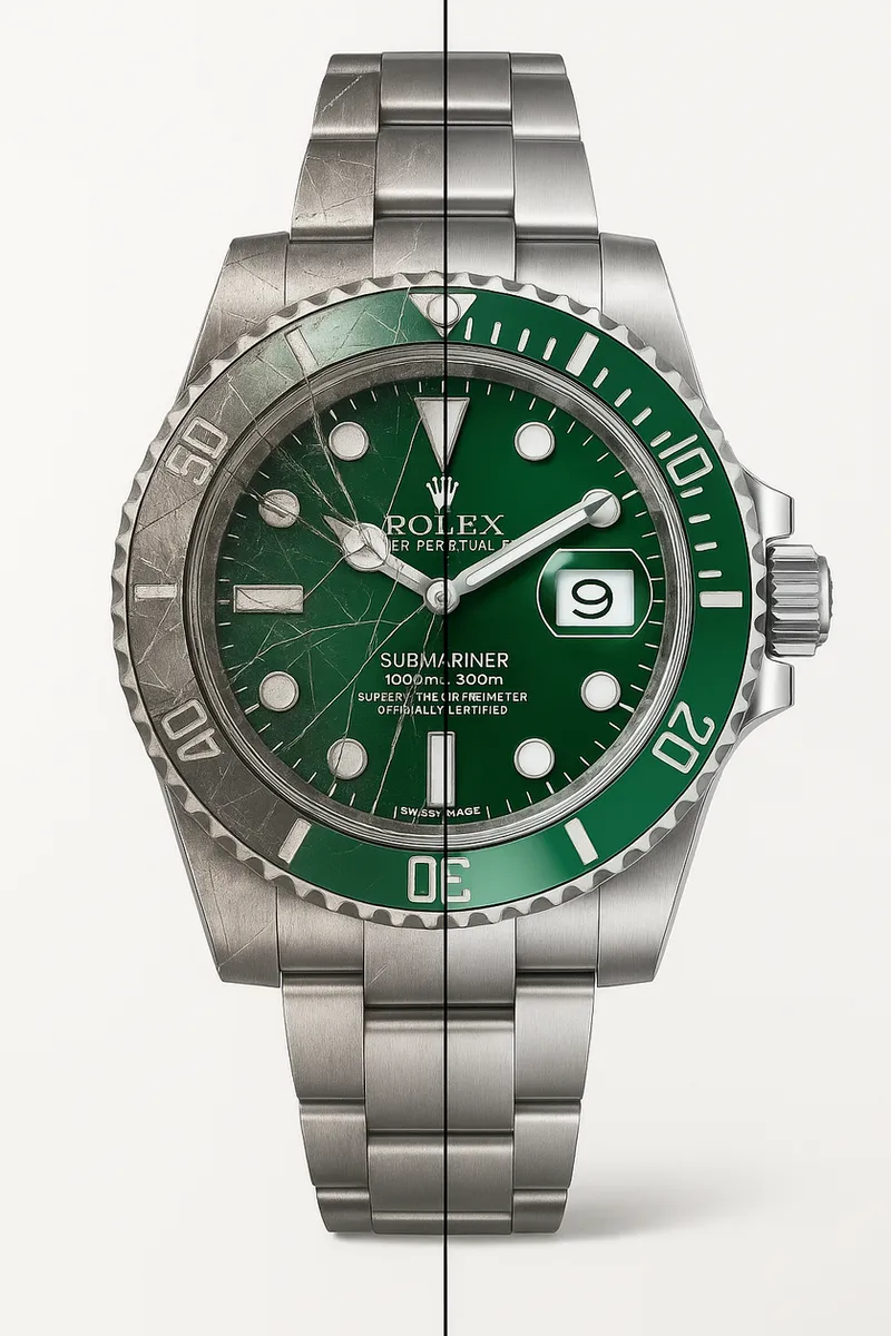 Rolex restoration before and after