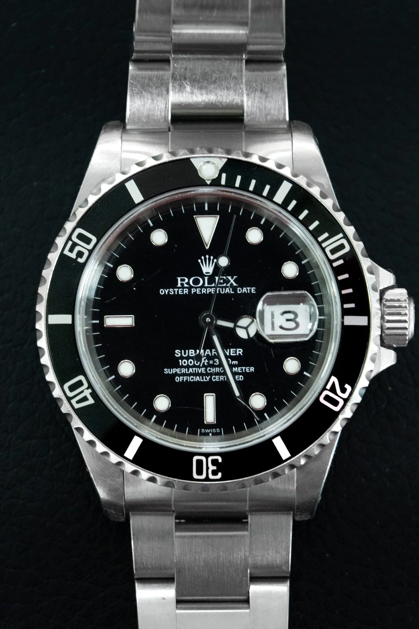 Rolex Submariner Date with black dial and bezel on an Oyster bracelet